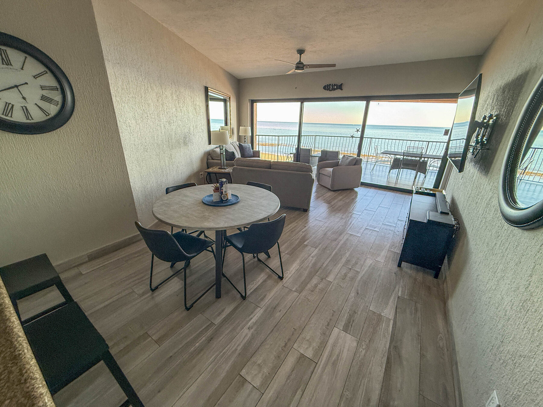 Unit 704W living room with ocean view